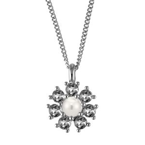 DELISE Necklace with Grey Crystals Silver
