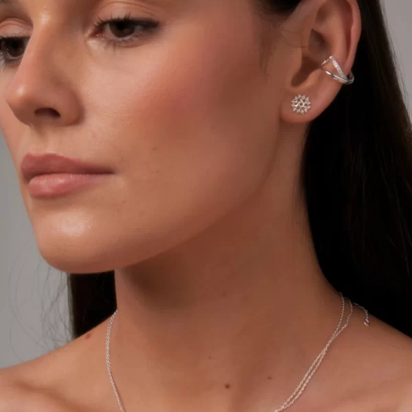 SNOWFLAKE ROSE GOLD EARRINGS - Image 3