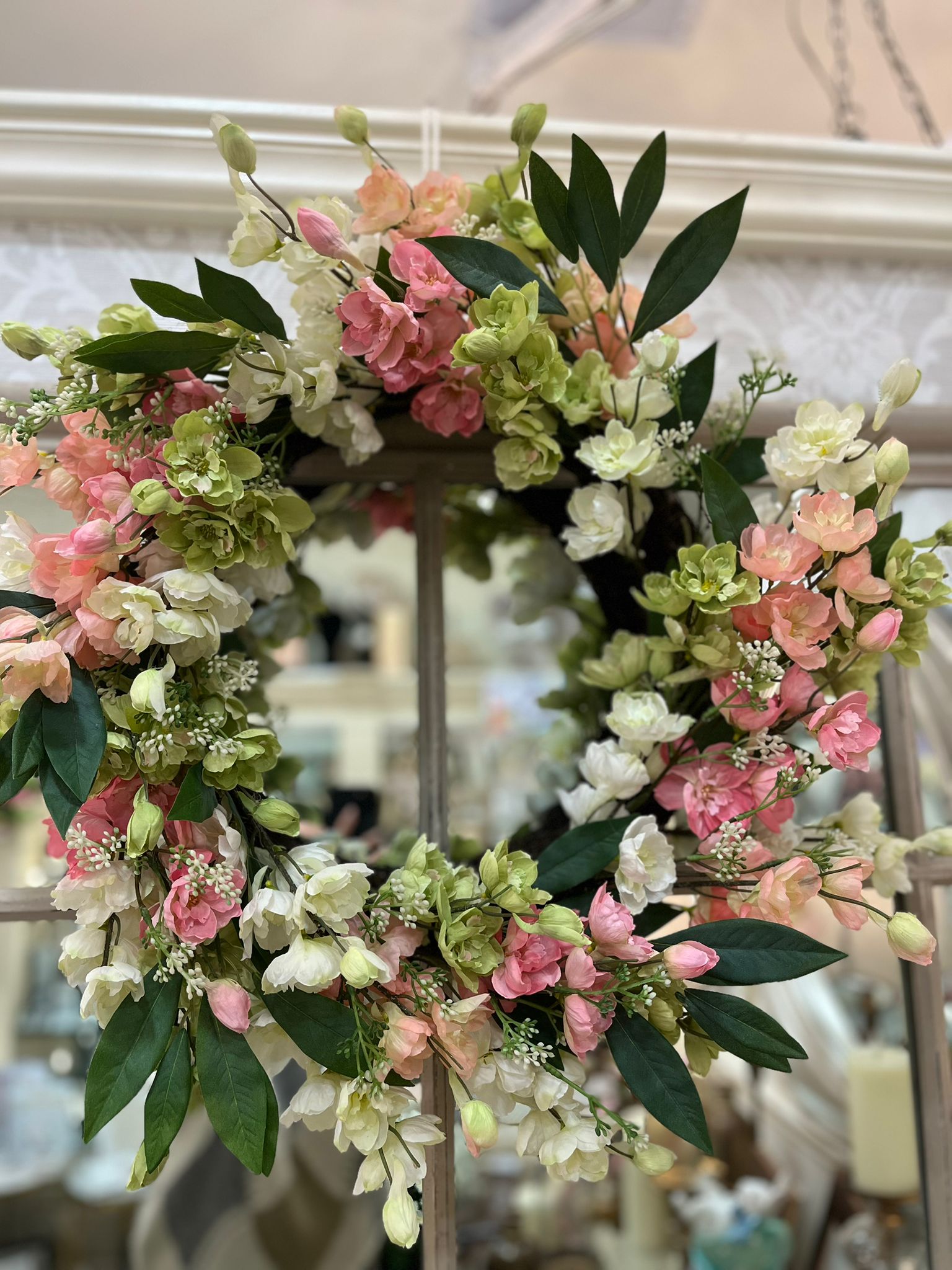 Spring Flower Wreath 62cm Pastel