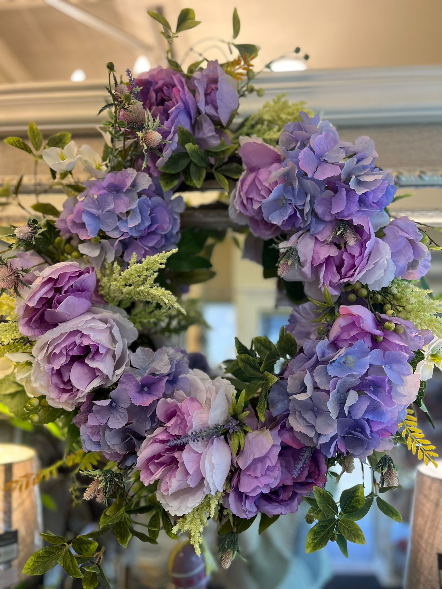 Spring Flower Wreath 72cm Purple