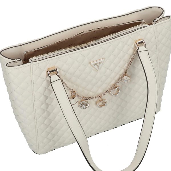 GUESS Everlee Shopper Bag White - Image 4