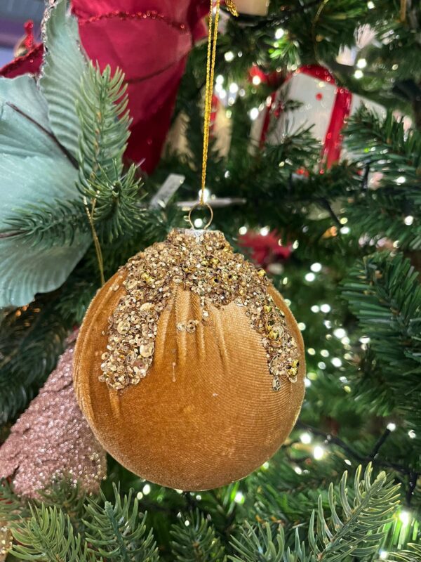 Gold Velvet Bauble Hanger
