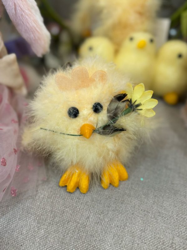 Baby Chick with Yellow Flower