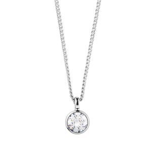 ETTE White Crystal Necklace Silver
