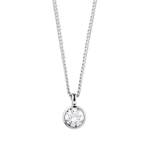 ETTE White Crystal Necklace Silver