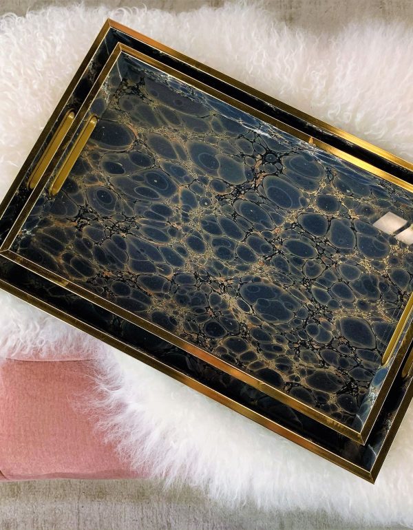 Mindy Brownes Serving Tray Set/2 (Deep Blue) - Image 2