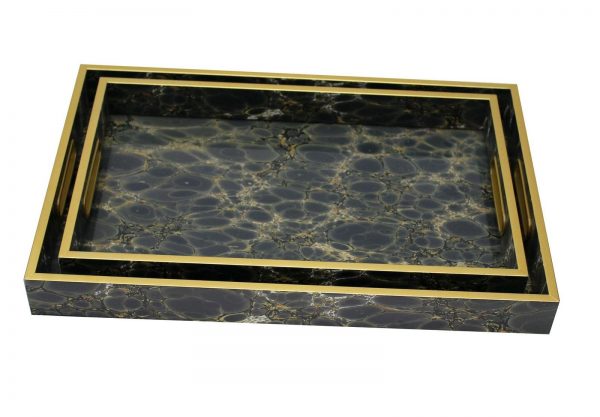 Mindy Brownes Serving Tray Set/2 (Deep Blue)