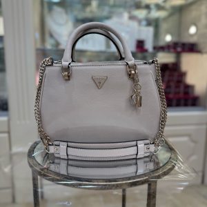 GUESS Fedora Charm Handbag Bone