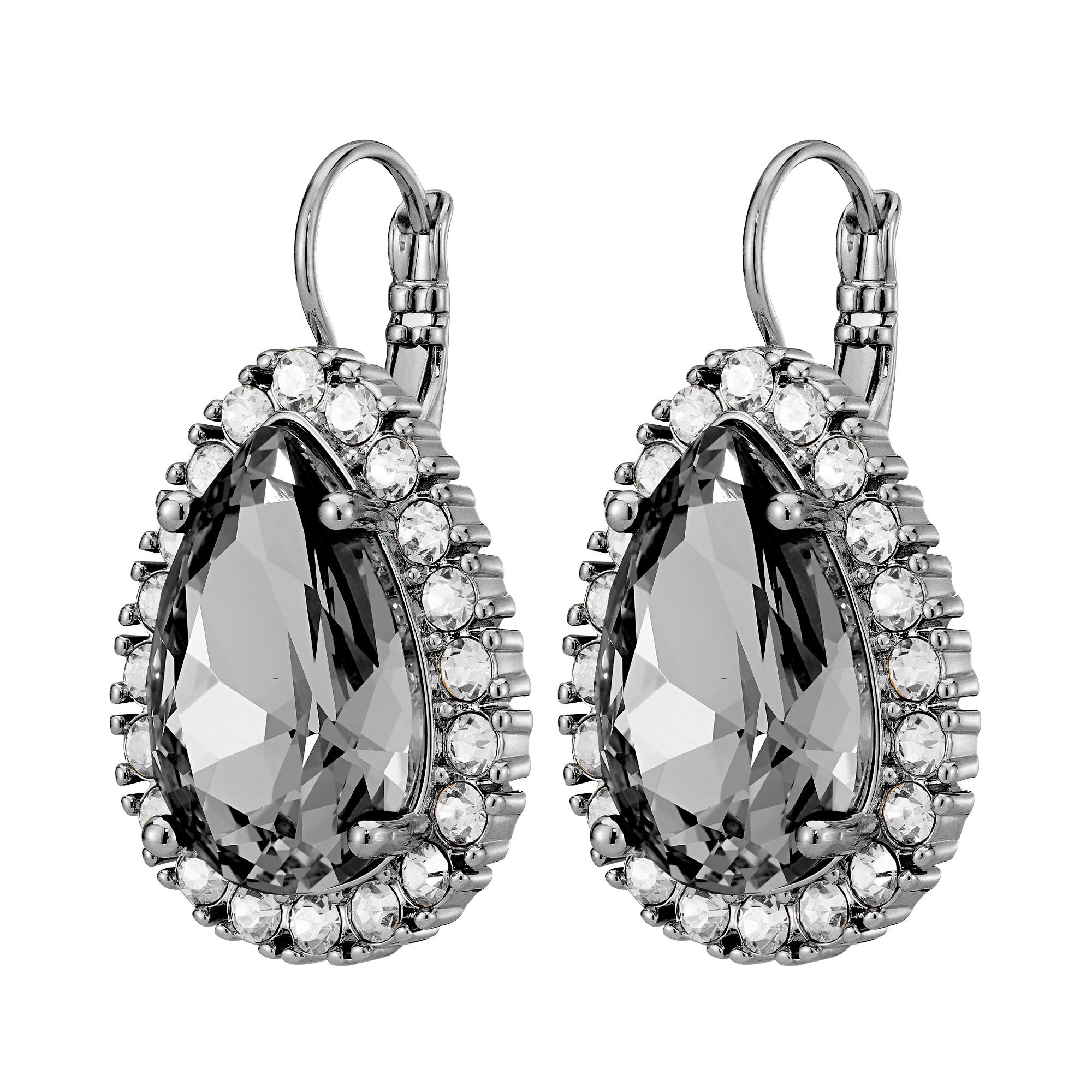 Grey crystal earrings on sale