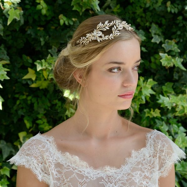 Farah Crystal Headpiece Pale Gold - Image 4