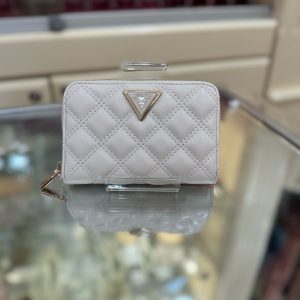 GUESS Stitched Giully Wallet Off White