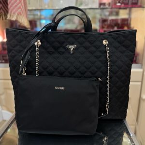 GUESS Stitched Giully Handbag Black
