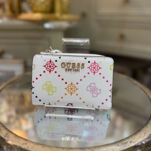 GUESS Emelie 4G Logo Wallet White/Multicolor Logo Pattern
