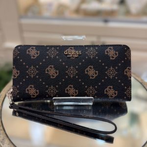 GUESS Carrie Maxi Wallet Espresso Logo
