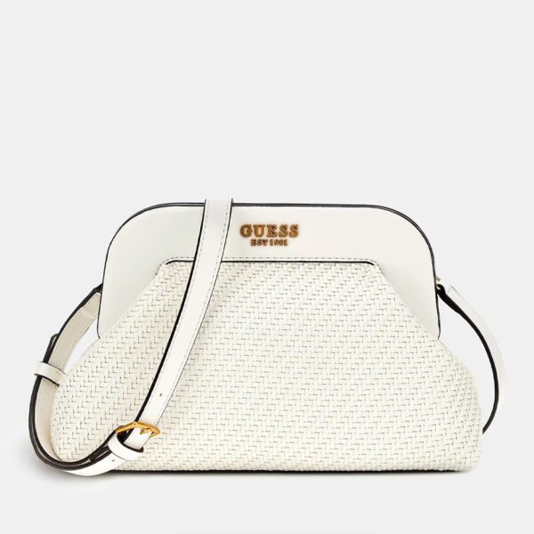 GUESS Abey Braided Clutch White - Image 3