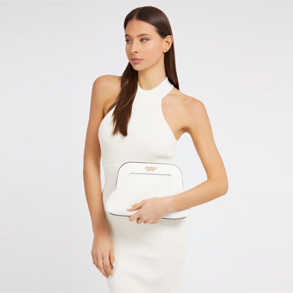 GUESS Abey Braided Clutch White - Image 4