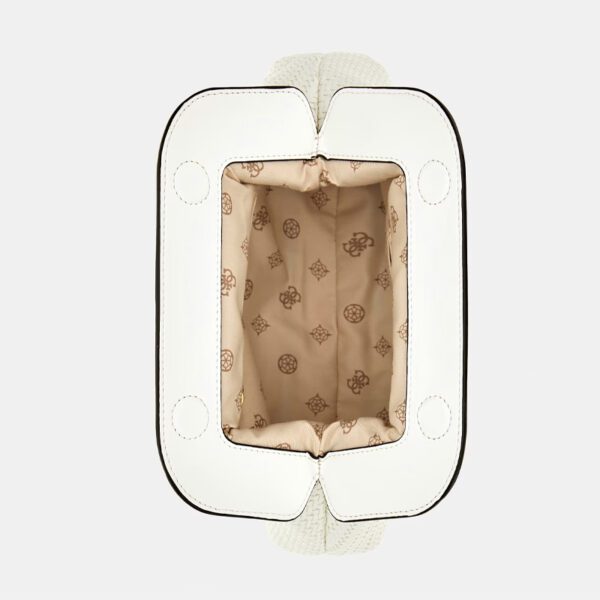 GUESS Abey Braided Clutch White - Image 6