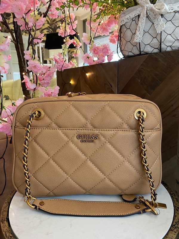 Quilted Shoulder Bag - Beige