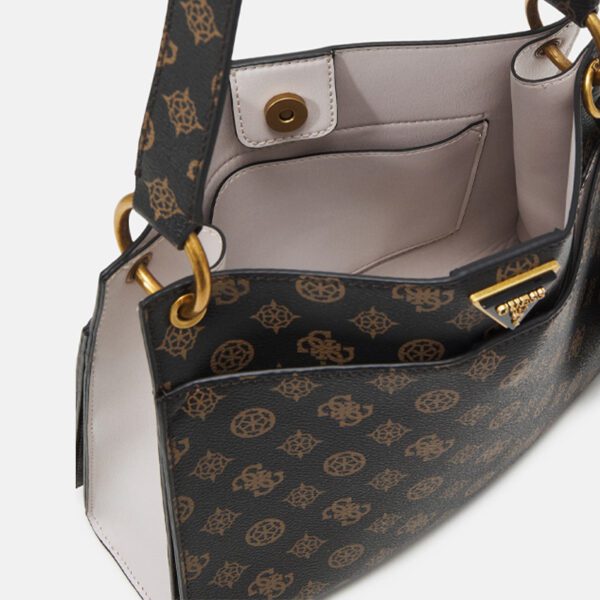 GUESS Basilea Girlfriend Satchel Mocha - Image 3