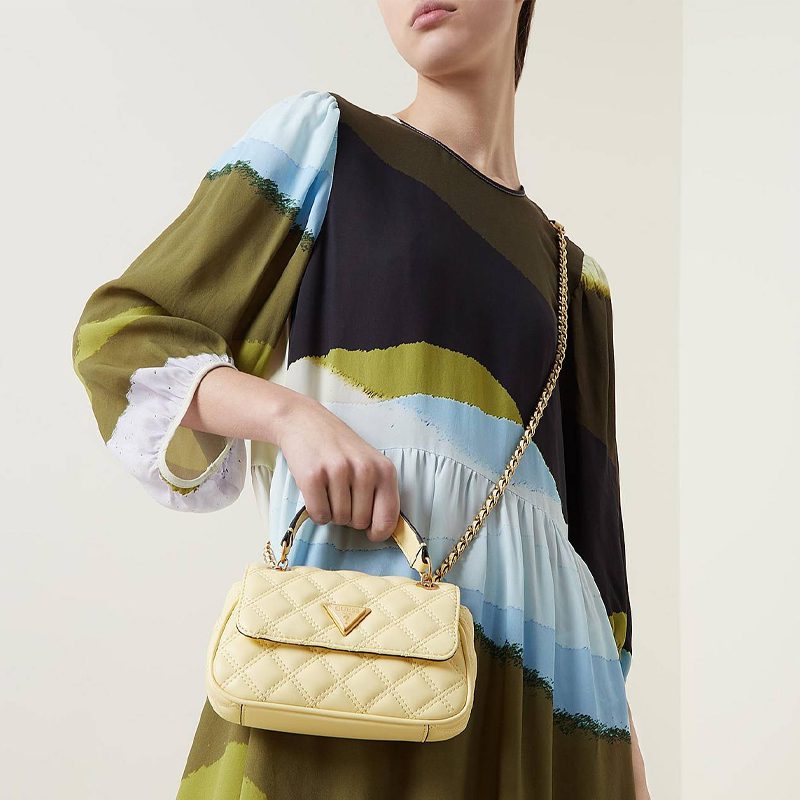 GUESS Giully Quilted Mini Purse Yellow Allure Online Shop