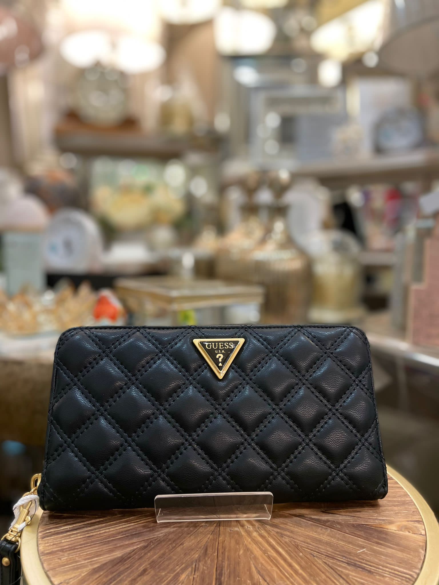 GUESS Giully Quilted Maxi Wallet Black Allure Online Shop