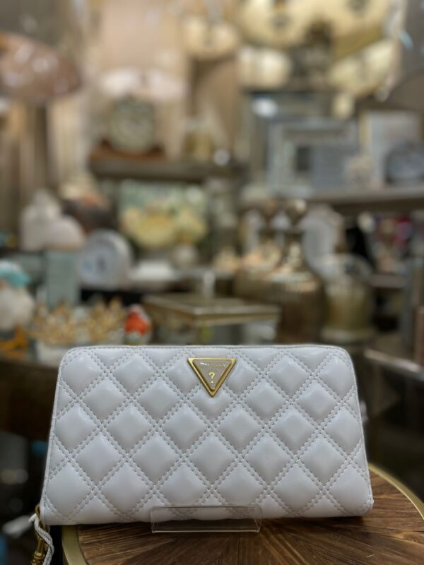 GUESS Giully Quilted Maxi Wallet White