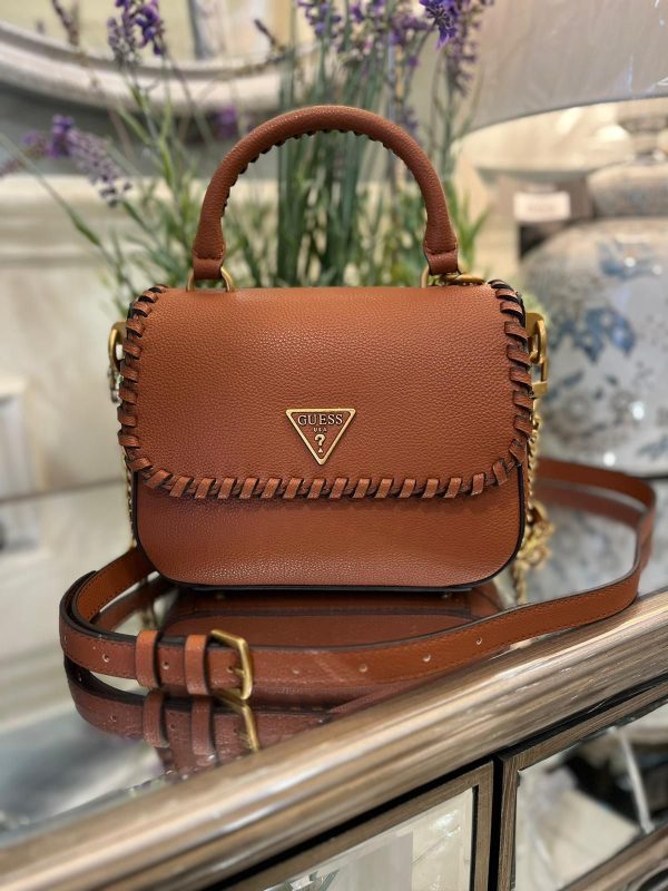 GUESS Kaoma Top Handle Flap Tan