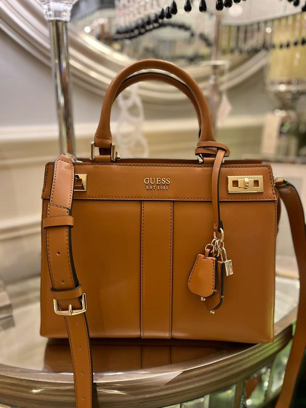 Guess Katey Luxury Satchel Natural/Cognac