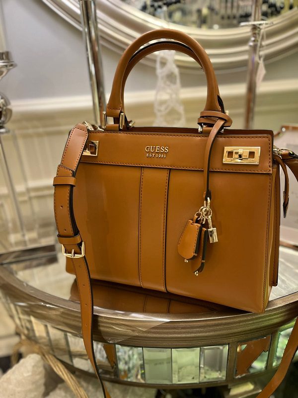 GUESS Katey Luxury Satchel Cognac