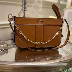 GUESS Katey Luxury Satchel Cognac - Allure Online Shop