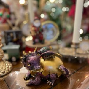 Dragon Hatching from Egg 14cm Gold/Purple