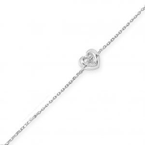 Absolute Kids Collection HCB302 Silver Heart With Cross Bracelet