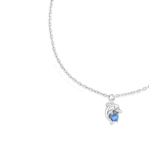 Absolute Kids Collection Silver & Aquamarine Little Dolphin Charm Bracelet HCB311AQ - Image 3