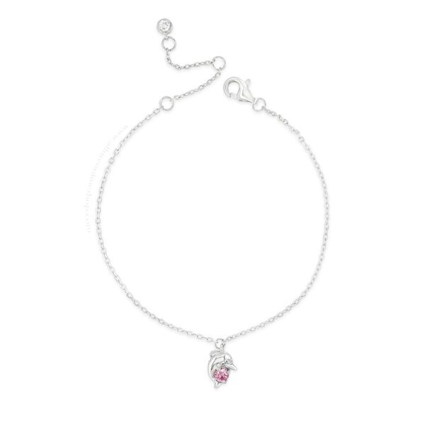 Absolute Kids Collection Silver & Pink Little Dolphin Charm Bracelet HCB311PK