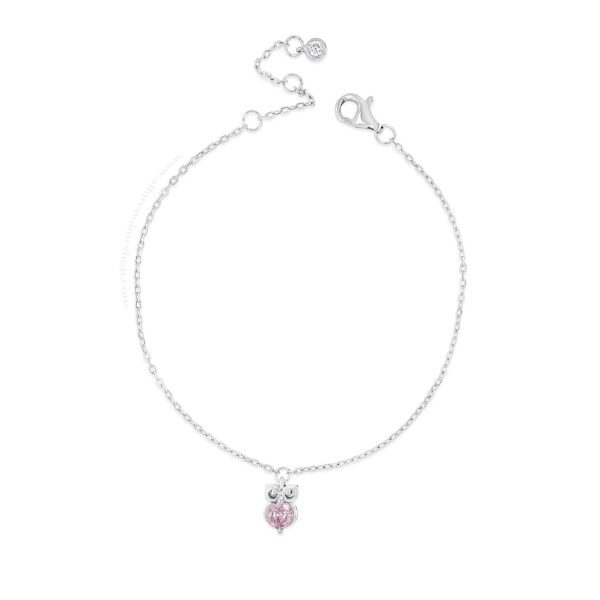 Absolute Kids Collection Silver & Pink Little Owl Charm Bracelet HCB312PK