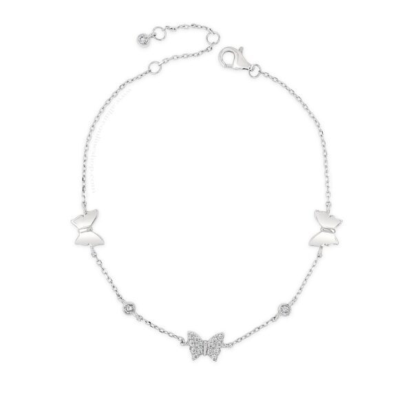 Absolute Kids Collection Silver 3 Butterflies Charm Bracelet HCB313SL