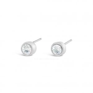 Absolute Kids Collection HCE400 Silver Rubover Stud Earrings