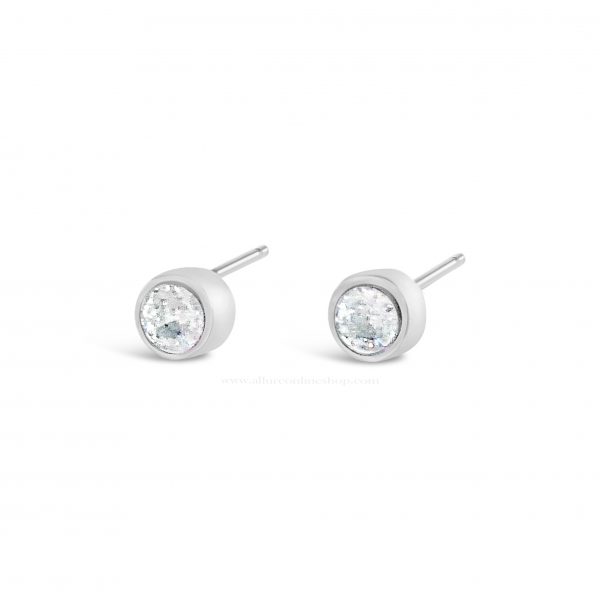 Absolute Kids Collection HCE400 Silver Rubover Stud Earrings