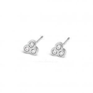Absolute Kids Collection HCE406 Silver Triple Stone Earrings