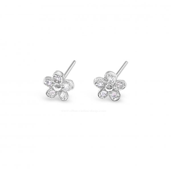 Absolute Kids Collection HCE407 Silver Flower Earrings