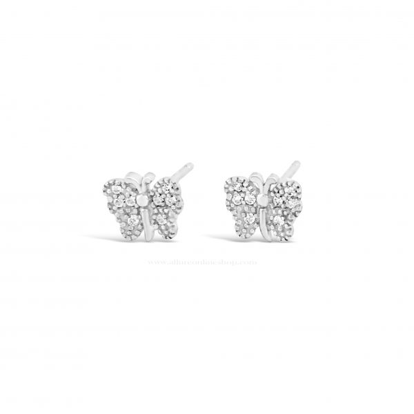 Absolute Kids Collection HCE412 Silver Butterfly Earrings