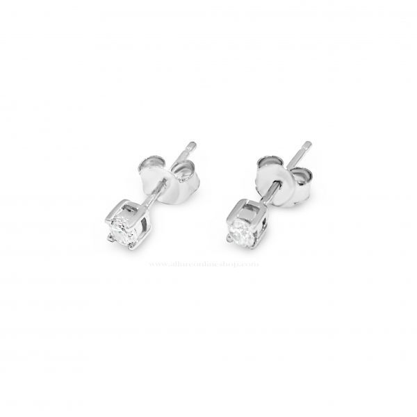 Absolute Kids Collection HCE413 Silver Solitaire Earrings