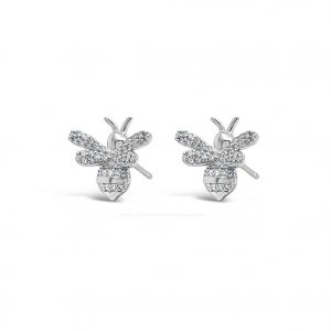 Absolute Kids Collection HCE416 Silver Bumble Bee Earrings