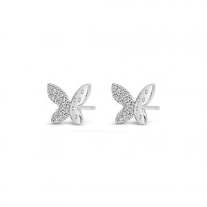 Absolute Kids Collection HCE419 Silver Butterfly Stud Earrings