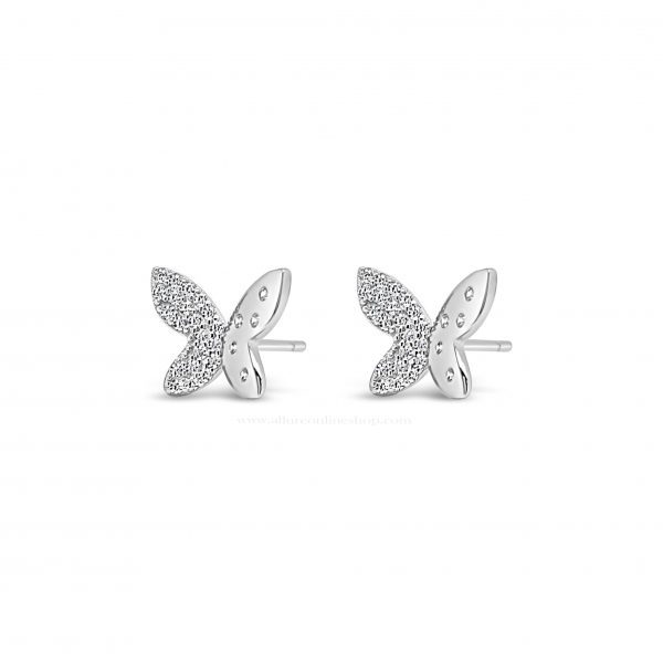 Absolute Kids Collection HCE419 Silver Butterfly Stud Earrings