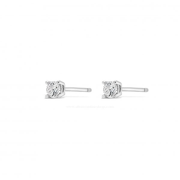 Absolute Kids Collection HCE425 Silver 3mm Cubic Zirconia Stud Earrings