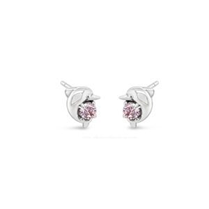 Absolute Kids Collection Silver & Pink Little Dolphin Stud Earrings HCE432PK