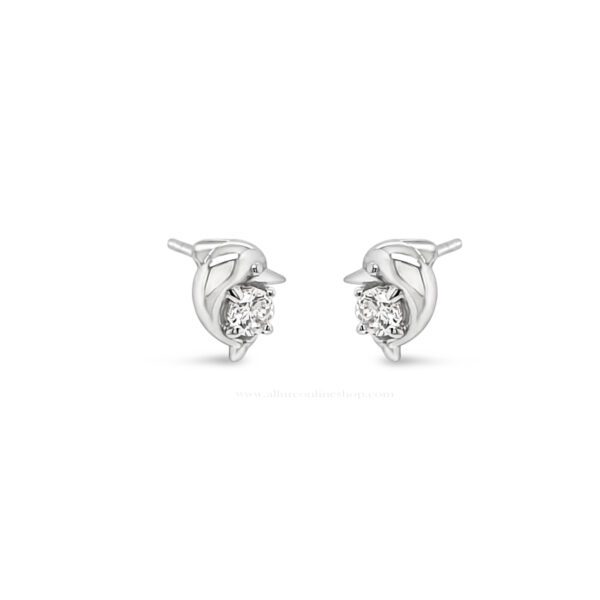 Absolute Kids Collection Silver & Crystal Little Dolphin Stud Earrings HCE432SL
