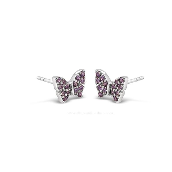 Absolute Kids Collection Silver & Amethyst Butterfly Earrings HCE434AM