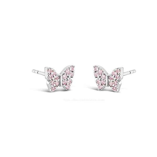 Absolute Kids Collection Silver & Pink Butterfly Earrings HCE434PK